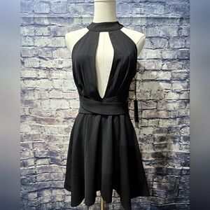 LULUS Smile Sweetly Black Skater Dress Size small